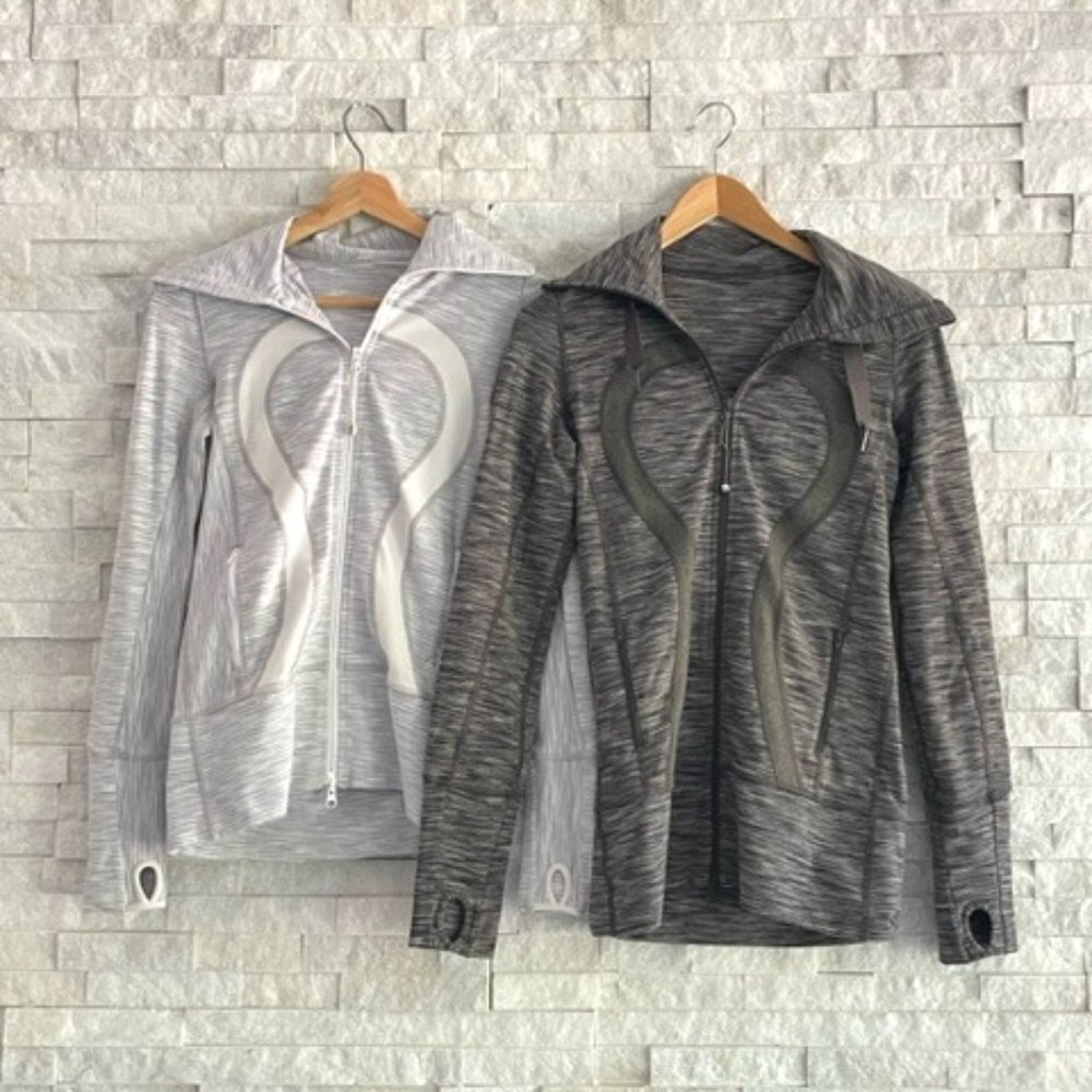 lululemon athletica Gray Heather Zip-Up Jackets (Light Gray & Dark Gray)